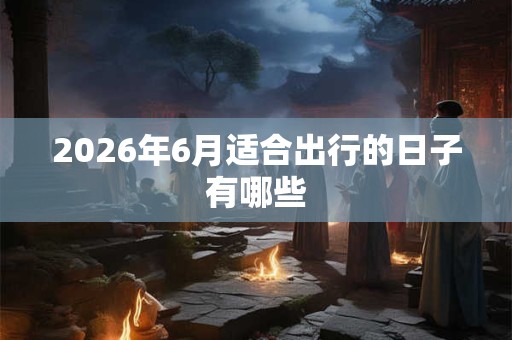 2026年6月适合出行的日子有哪些 2026年6月适合出行的日子有哪些
