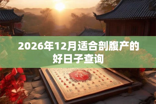 2026年12月适合剖腹产的好日子查询 2026年12月适合剖腹产的好日子查询