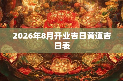 2026年8月开业吉日黄道吉日表 2026年8月开业吉日黄道吉日表