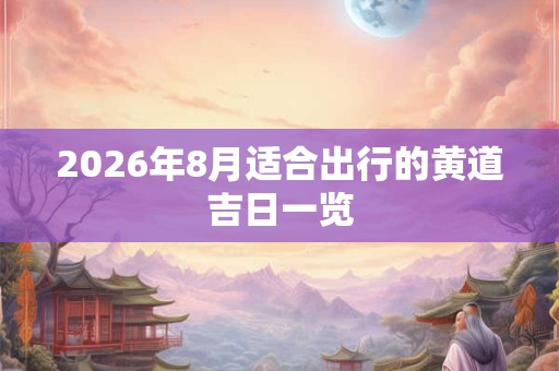 2026年8月适合出行的黄道吉日一览 2026年8月适合出行的黄道吉日一览