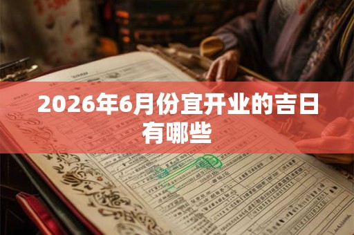2026年6月份宜开业的吉日有哪些