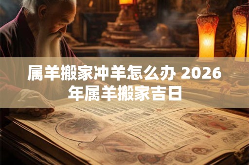 属羊搬家冲羊怎么办 2026年属羊搬家吉日