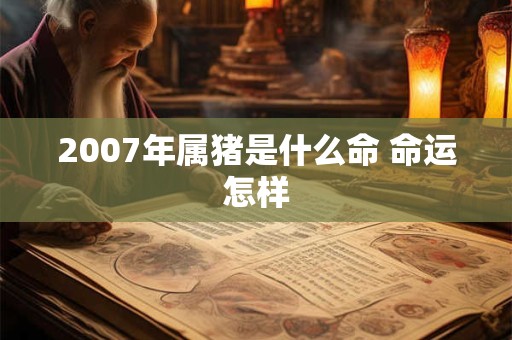 2007年属猪是什么命 命运怎样 2007年属猪是什么命 命运怎样