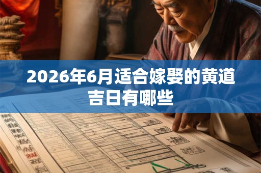 2026年6月适合嫁娶的黄道吉日有哪些 2026年6月适合嫁娶的黄道吉日有哪些