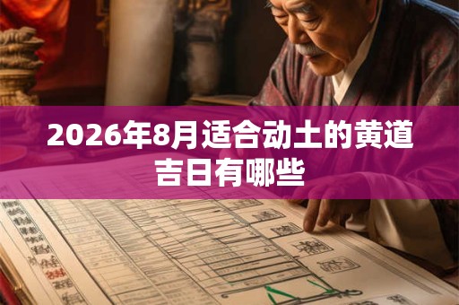 2026年8月适合动土的黄道吉日有哪些 2026年8月适合动土的黄道吉日有哪些