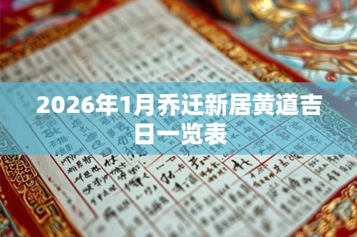 2026年1月乔迁新居黄道吉日一览表 2026年1月乔迁新居黄道吉日一览表