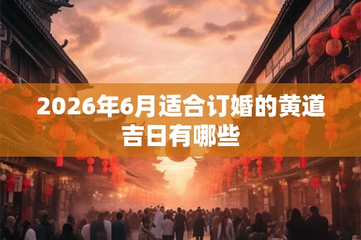 2026年6月适合订婚的黄道吉日有哪些 2026年6月适合订婚的黄道吉日有哪些