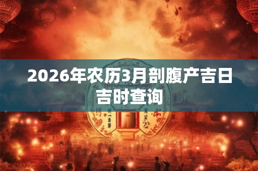 2026年农历3月剖腹产吉日吉时查询 2026年农历3月剖腹产吉日吉时查询
