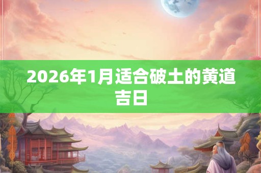 2026年1月适合破土的黄道吉日