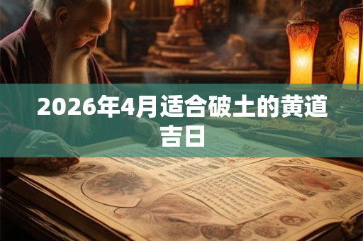 2026年4月适合破土的黄道吉日