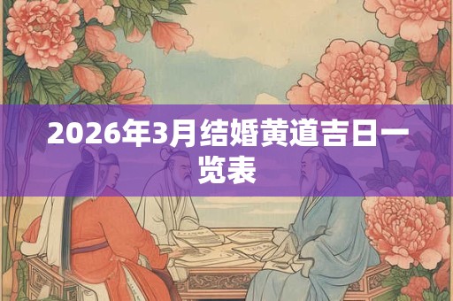 2026年3月结婚黄道吉日一览表
