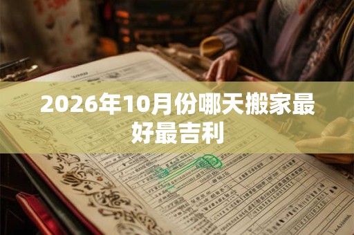 2026年10月份哪天搬家最好最吉利
