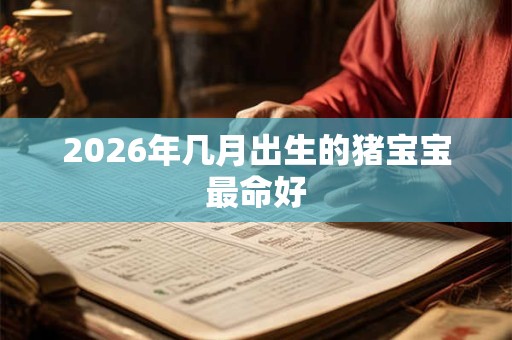 2026年几月出生的猪宝宝最命好
