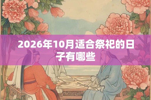 2026年10月适合祭祀的日子有哪些