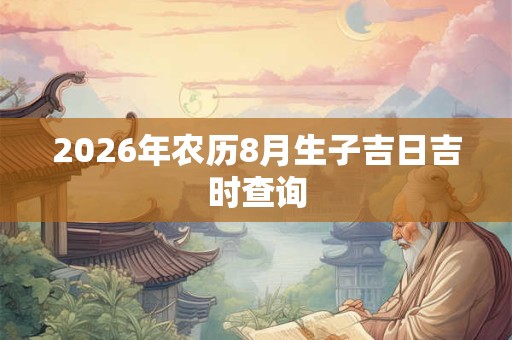 2026年农历8月生子吉日吉时查询