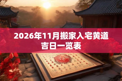 2026年11月搬家入宅黄道吉日一览表