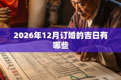 2026年12月订婚的吉日有哪些