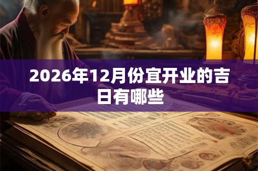 2026年12月份宜开业的吉日有哪些