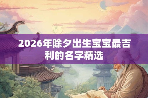 2026年除夕出生宝宝最吉利的名字精选
