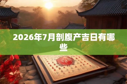 2026年7月剖腹产吉日有哪些