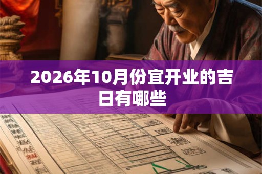 2026年10月份宜开业的吉日有哪些