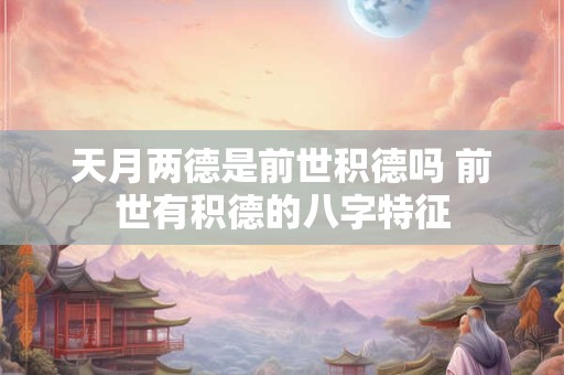 天月两德是前世积德吗 前世有积德的八字特征