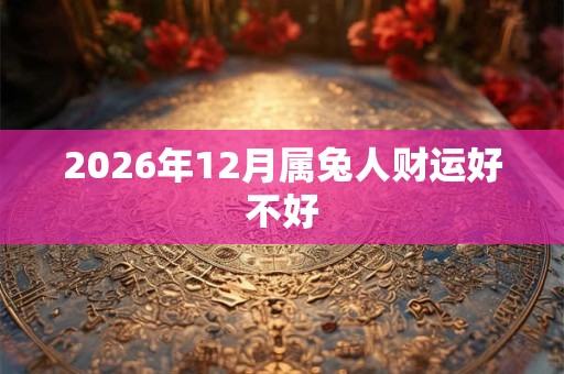 2026年12月属兔人财运好不好
