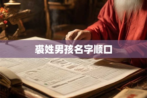 裘姓男孩名字顺口