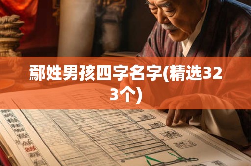 鄢姓男孩四字名字(精选323个)