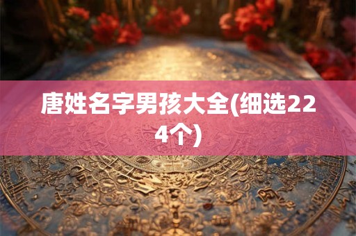 唐姓名字男孩大全(细选224个)