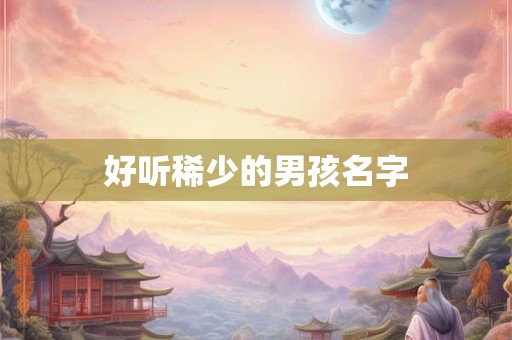 好听稀少的男孩名字