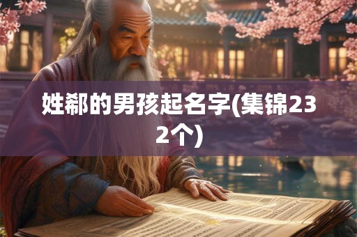 姓郗的男孩起名字(集锦232个)