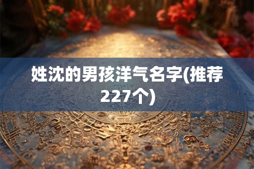 姓沈的男孩洋气名字(推荐227个)