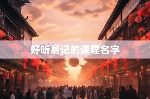 好听易记的课程名字