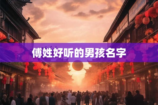 傅姓好听的男孩名字