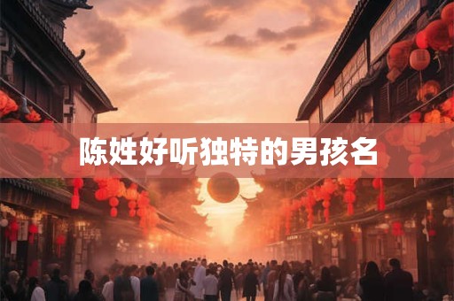 陈姓好听独特的男孩名