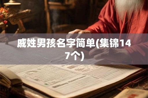 戚姓男孩名字简单(集锦147个)