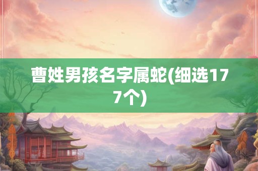 曹姓男孩名字属蛇(细选177个)