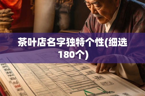 茶叶店名字独特个性(细选180个)