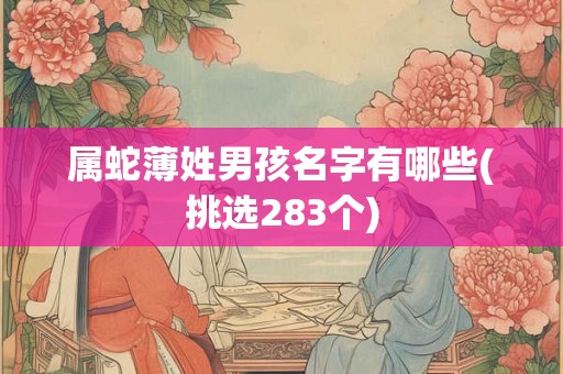 属蛇薄姓男孩名字有哪些(挑选283个)