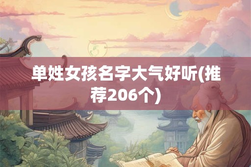 单姓女孩名字大气好听(推荐206个)