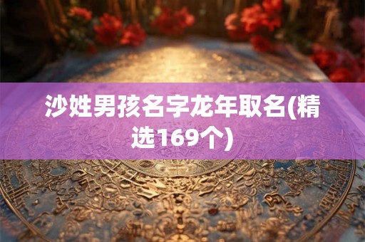 沙姓男孩名字龙年取名(精选169个)