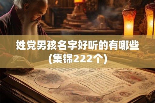姓党男孩名字好听的有哪些(集锦222个)