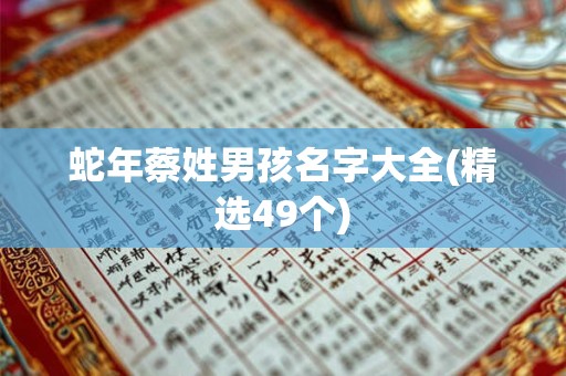 蛇年蔡姓男孩名字大全(精选49个)