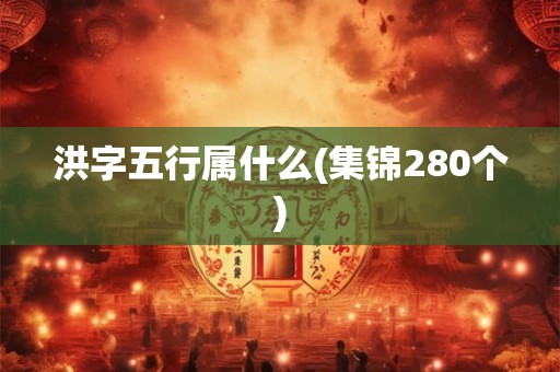 洪字五行属什么(集锦280个)