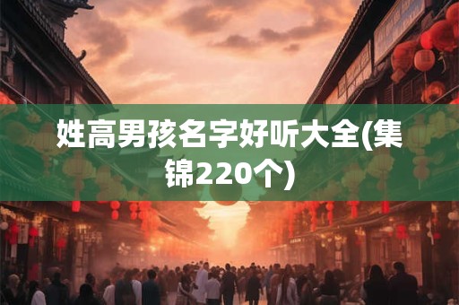 姓高男孩名字好听大全(集锦220个)