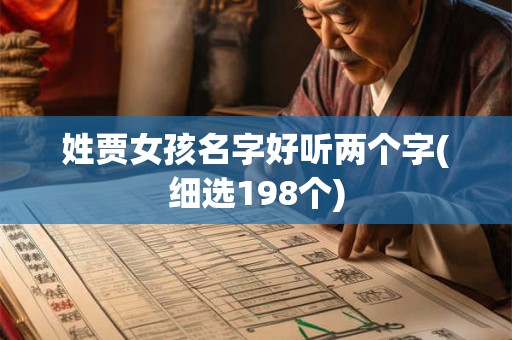 姓贾女孩名字好听两个字(细选198个)