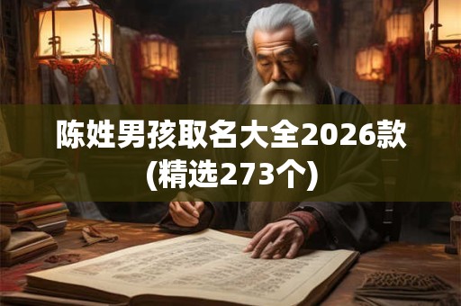 陈姓男孩取名大全2026款(精选273个)