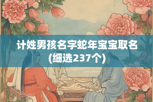 计姓男孩名字蛇年宝宝取名(细选237个)