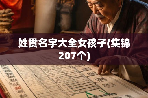 姓贯名字大全女孩子(集锦207个)